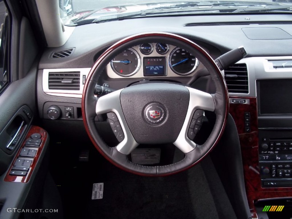 2013 Cadillac Escalade Luxury AWD Ebony Steering Wheel Photo #73018873