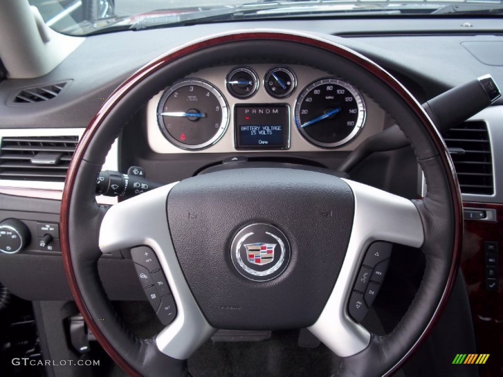2013 Cadillac Escalade Luxury AWD Ebony Steering Wheel Photo #73018954