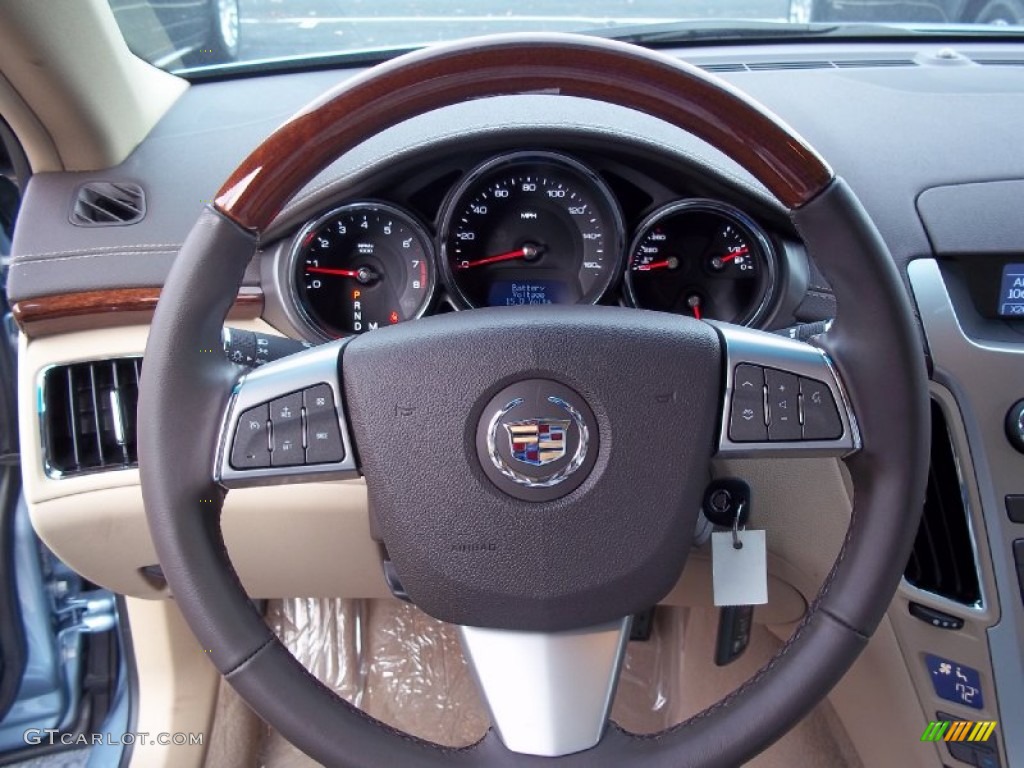 2013 Cadillac CTS 4 3.0 AWD Sedan Cashmere/Cocoa Steering Wheel Photo #73019361