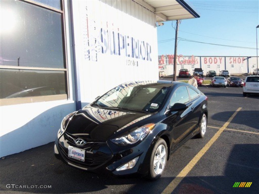 2013 Elantra Coupe GS - Black Noir Pearl / Gray photo #1