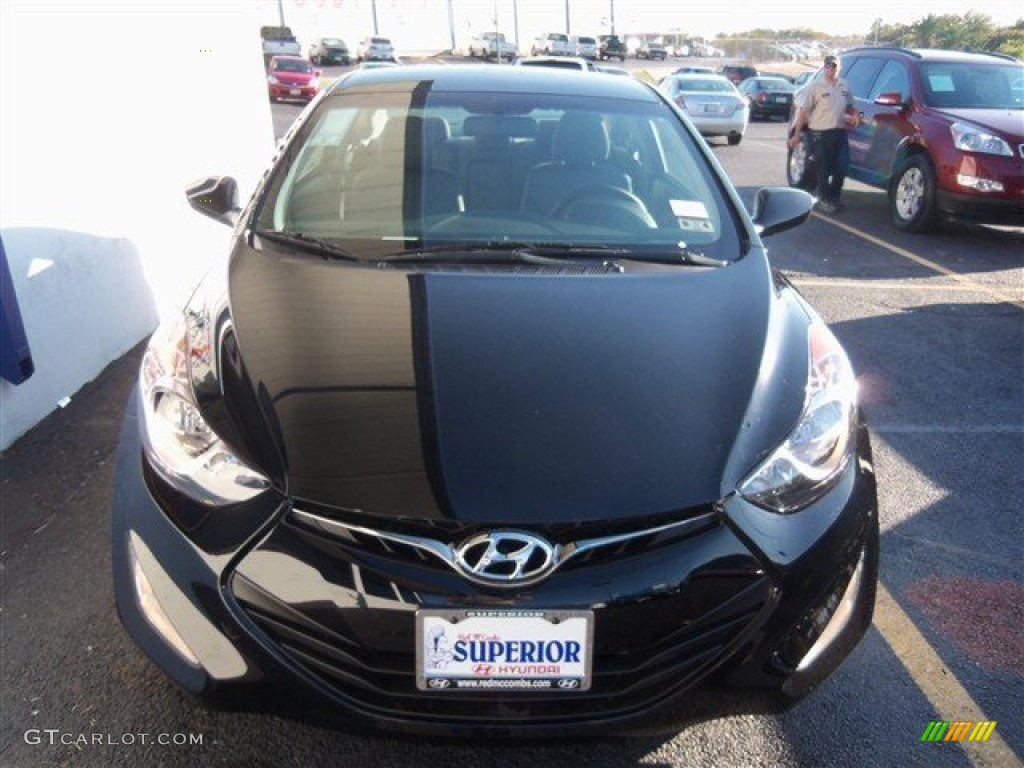 2013 Elantra Coupe GS - Black Noir Pearl / Gray photo #2