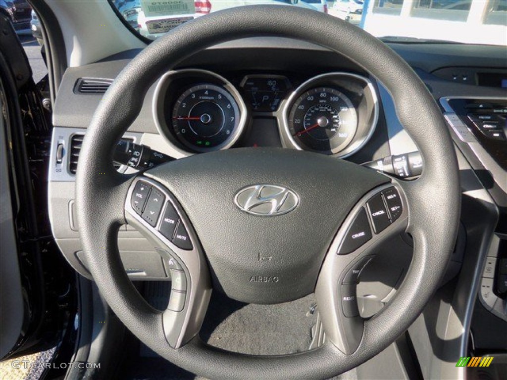2013 Elantra Coupe GS - Black Noir Pearl / Gray photo #11