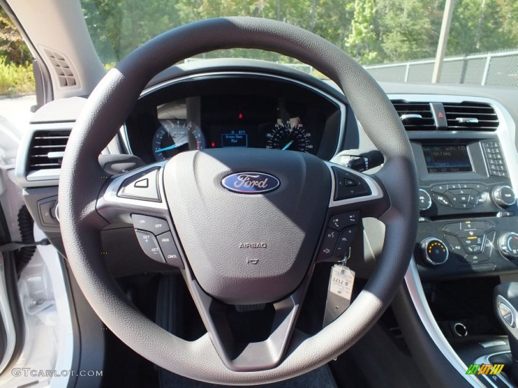 2013 Ford Fusion S Earth Gray Steering Wheel Photo #73020655