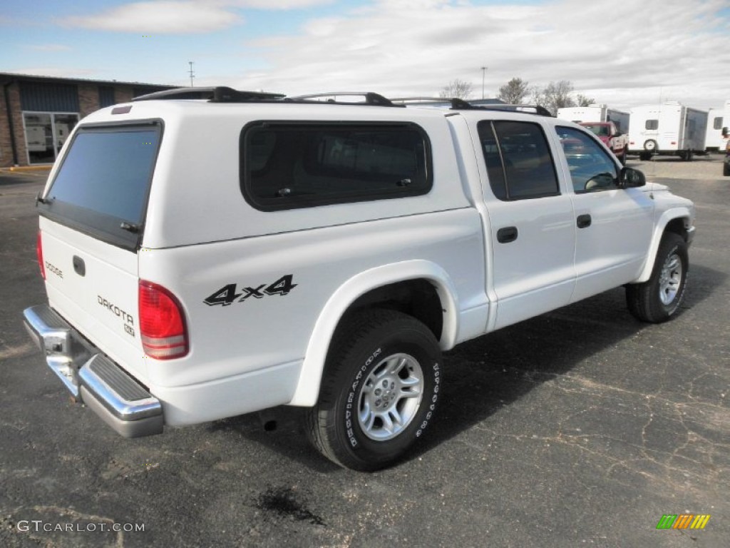 2003 Dakota SLT Quad Cab 4x4 - Bright White / Dark Slate Gray photo #22