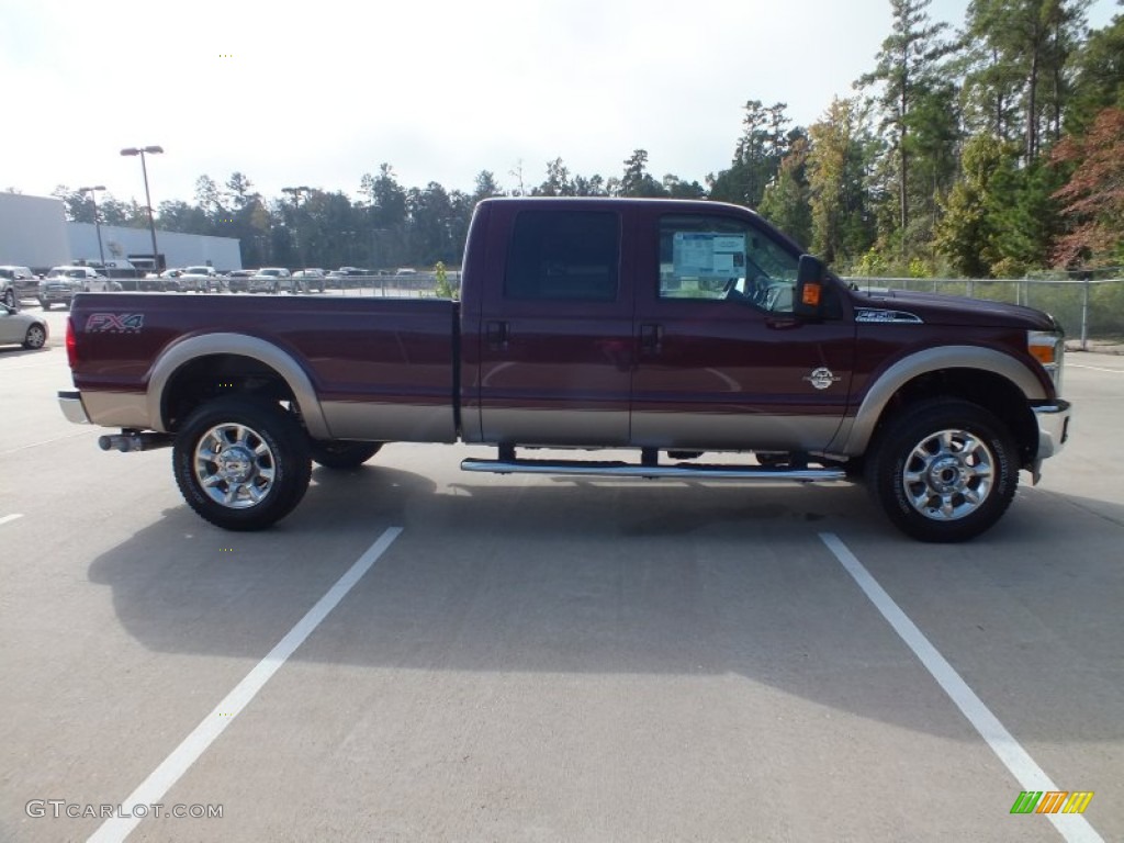 2012 F350 Super Duty Lariat Crew Cab 4x4 - Autumn Red / Adobe photo #2