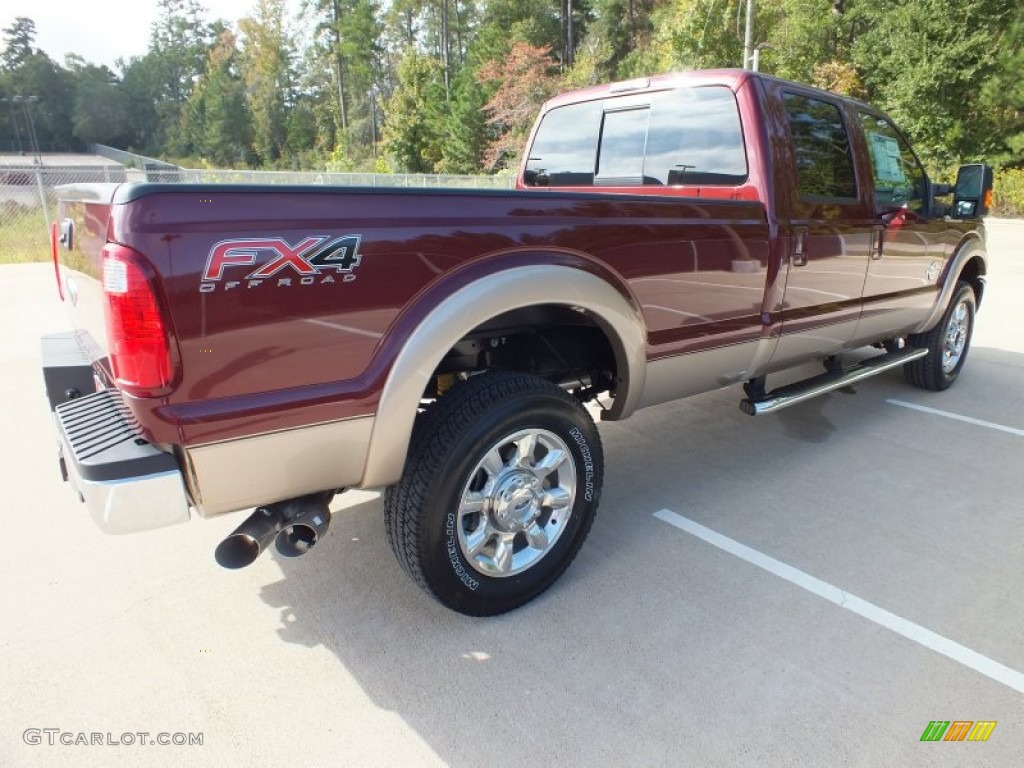 2012 F350 Super Duty Lariat Crew Cab 4x4 - Autumn Red / Adobe photo #5