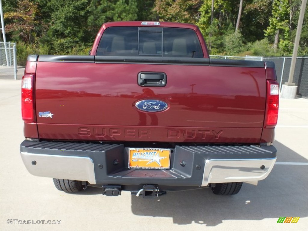 2012 F350 Super Duty Lariat Crew Cab 4x4 - Autumn Red / Adobe photo #6