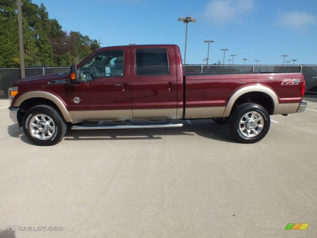 2012 F350 Super Duty Lariat Crew Cab 4x4 - Autumn Red / Adobe photo #8