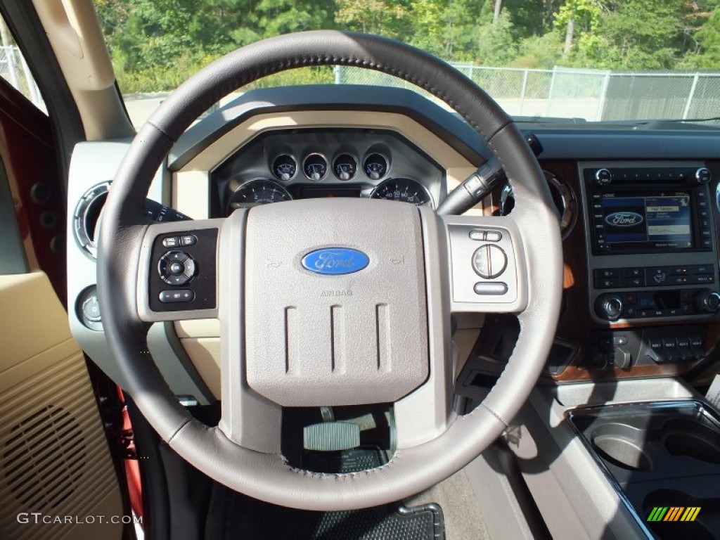 2012 F350 Super Duty Lariat Crew Cab 4x4 - Autumn Red / Adobe photo #14