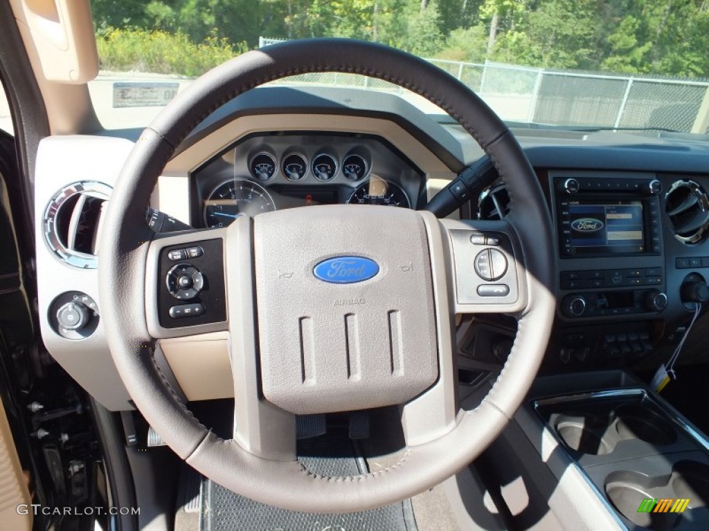 2012 Ford F350 Super Duty Lariat Crew Cab 4x4 Adobe Steering Wheel Photo #73026429