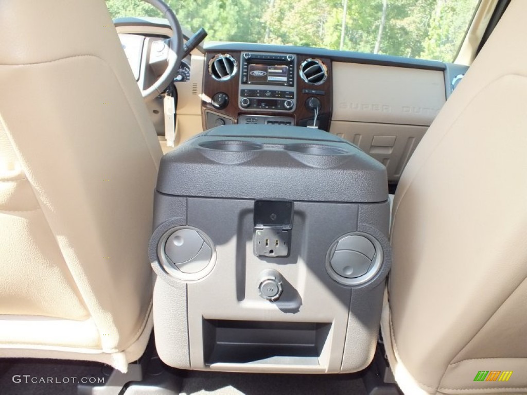 2012 F350 Super Duty Lariat Crew Cab 4x4 - Green Gem Metallic / Adobe photo #24