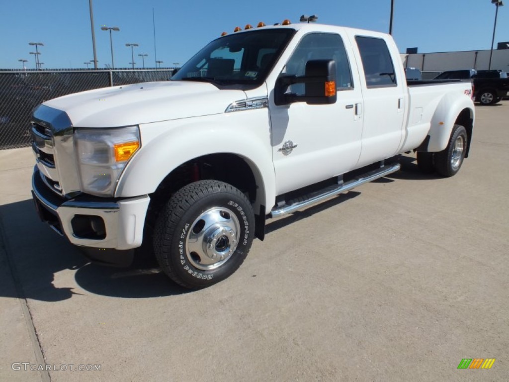 Oxford White 2012 Ford F450 Super Duty Lariat Crew Cab 4x4 Dually Exterior Photo #73026939