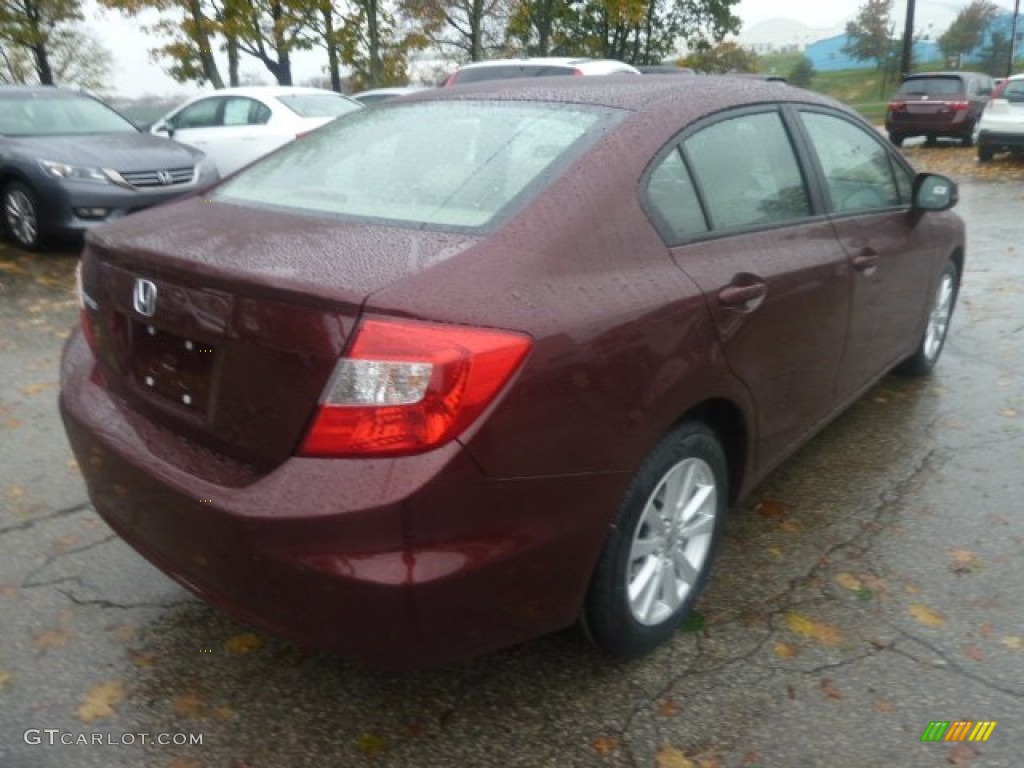 2012 Civic EX Sedan - Crimson Pearl / Beige photo #4