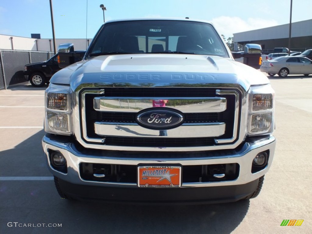 2012 F250 Super Duty Lariat Crew Cab 4x4 - Ingot Silver Metallic / Black photo #10