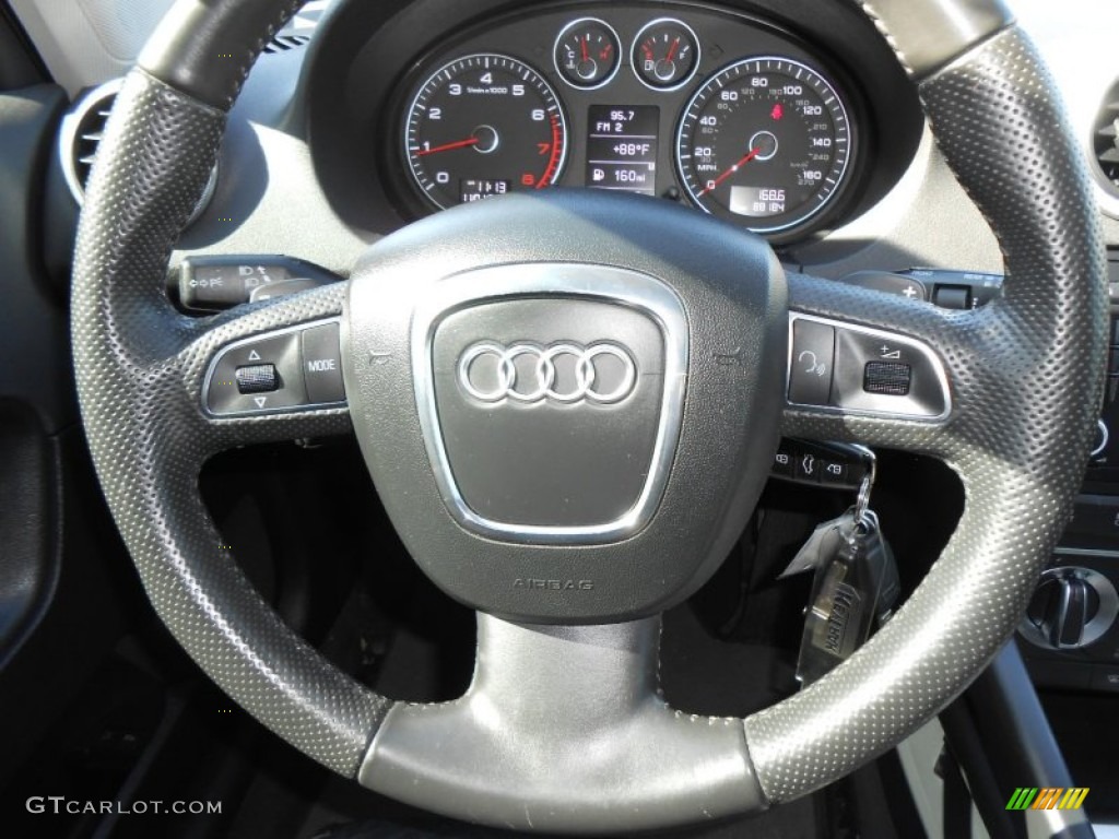 2009 Audi A3 2.0T quattro Black Steering Wheel Photo #73031734