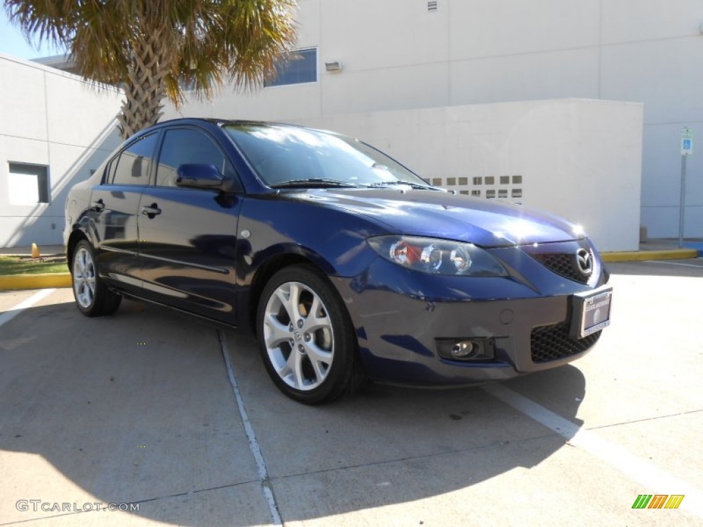 2008 MAZDA3 i Sport Sedan - Stormy Blue Mica / Beige photo #1