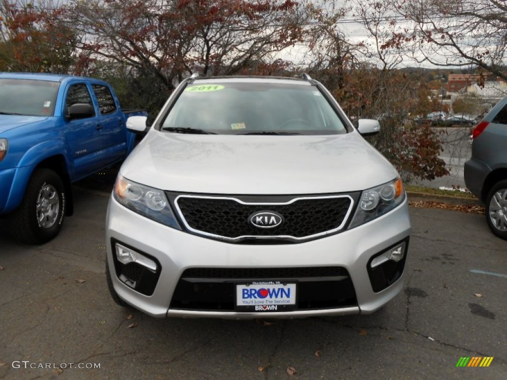 2011 Sorento SX V6 AWD - Bright Silver / Black photo #2