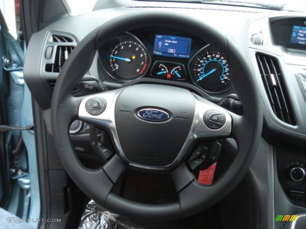 2013 Ford Escape SE 2.0L EcoBoost 4WD Charcoal Black Steering Wheel Photo #73034248