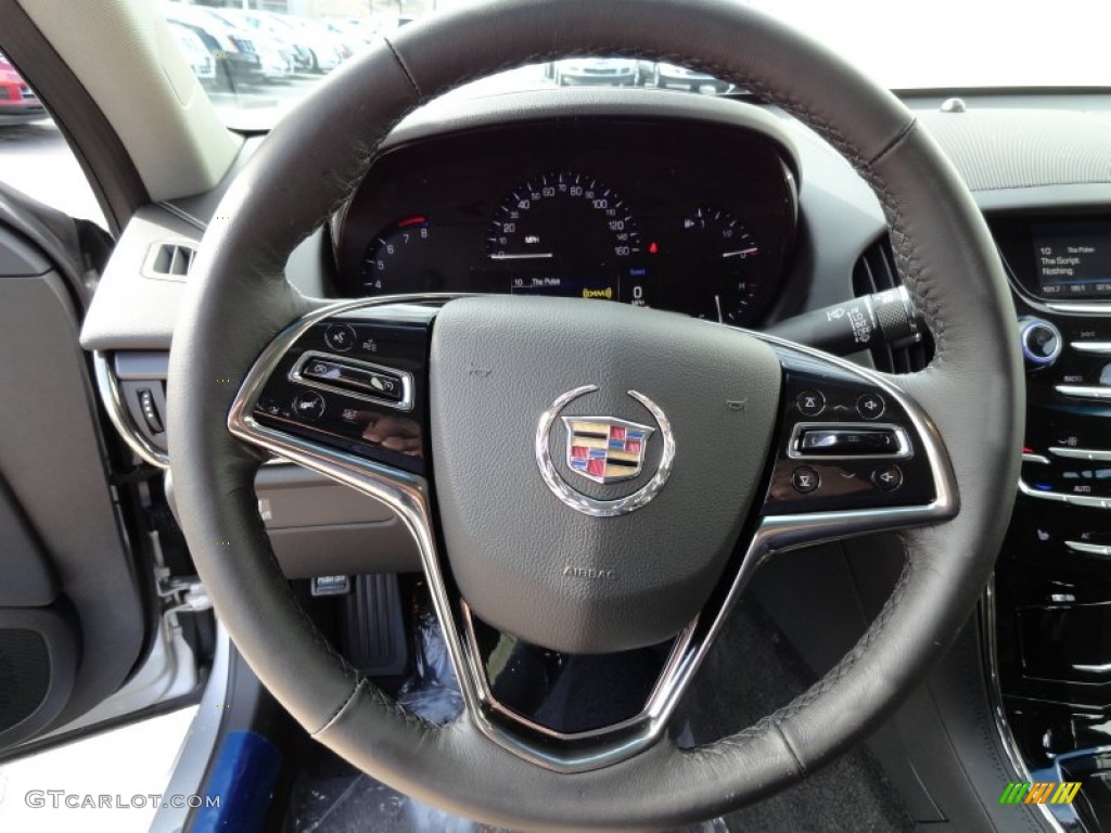 2013 Cadillac ATS 2.0L Turbo AWD Jet Black/Jet Black Accents Steering Wheel Photo #73036309