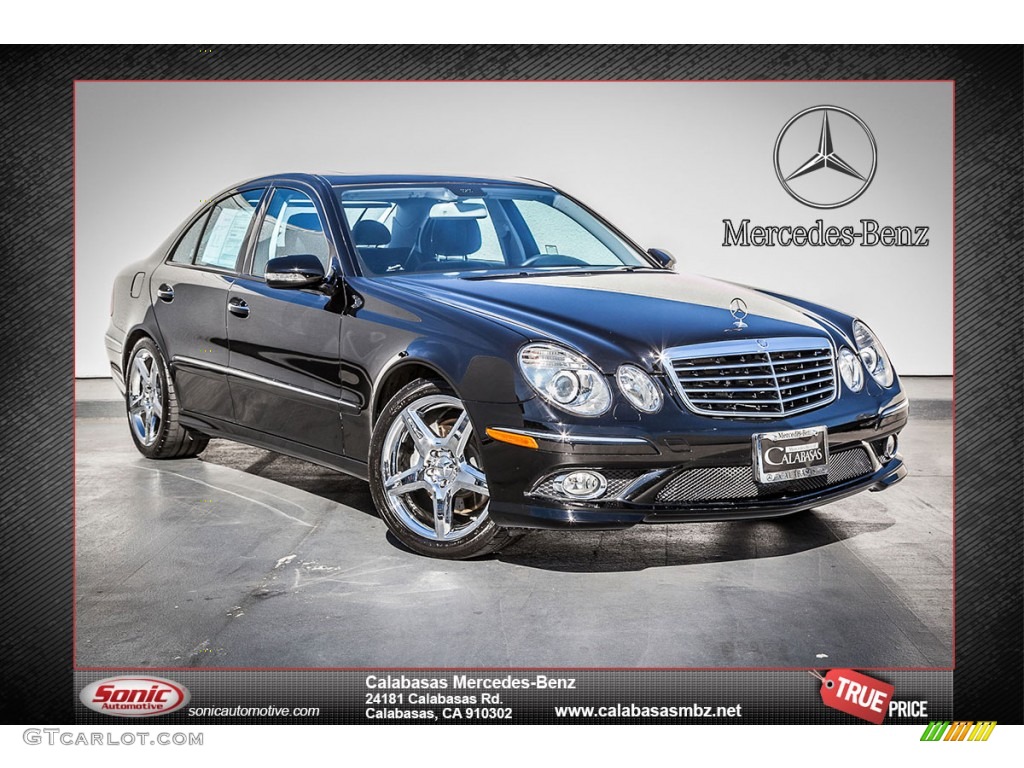 2009 E 550 Sedan - Black / Black photo #1