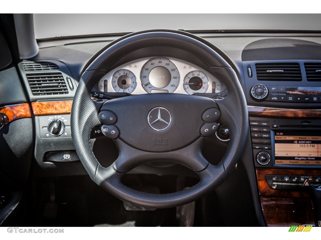 2009 Mercedes-Benz E 550 Sedan Black Steering Wheel Photo #73039684