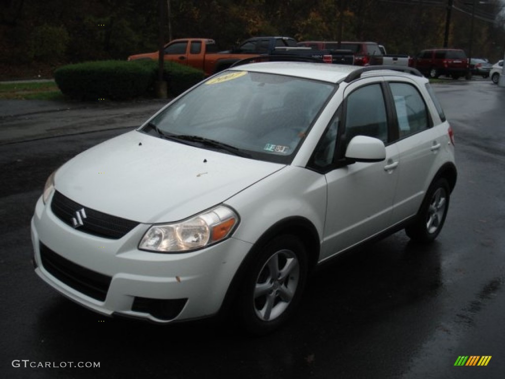 2007 SX4 Convenience AWD - Pearl White / Black photo #4