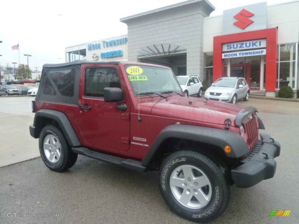 2011 Wrangler Sport S 4x4 - Deep Cherry Red Crystal Pearl / Black photo #1