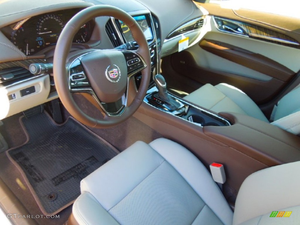 Light Platinum/Brownstone Accents Interior 2013 Cadillac ATS 2.5L Luxury Photo #73045615