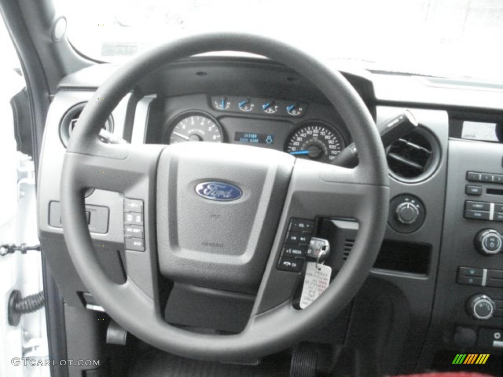 2013 Ford F150 STX SuperCab 4x4 Steel Gray Steering Wheel Photo #73045898