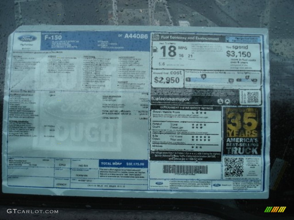 2013 Ford F150 STX SuperCab 4x4 Window Sticker Photo #73046102