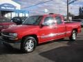 2001 Victory Red Chevrolet Silverado 1500 LS Extended Cab  photo #1