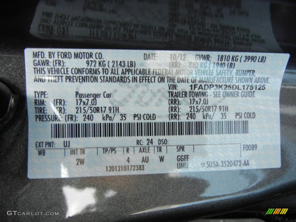 2013 Focus Color Code UJ for Sterling Gray Photo #73055877