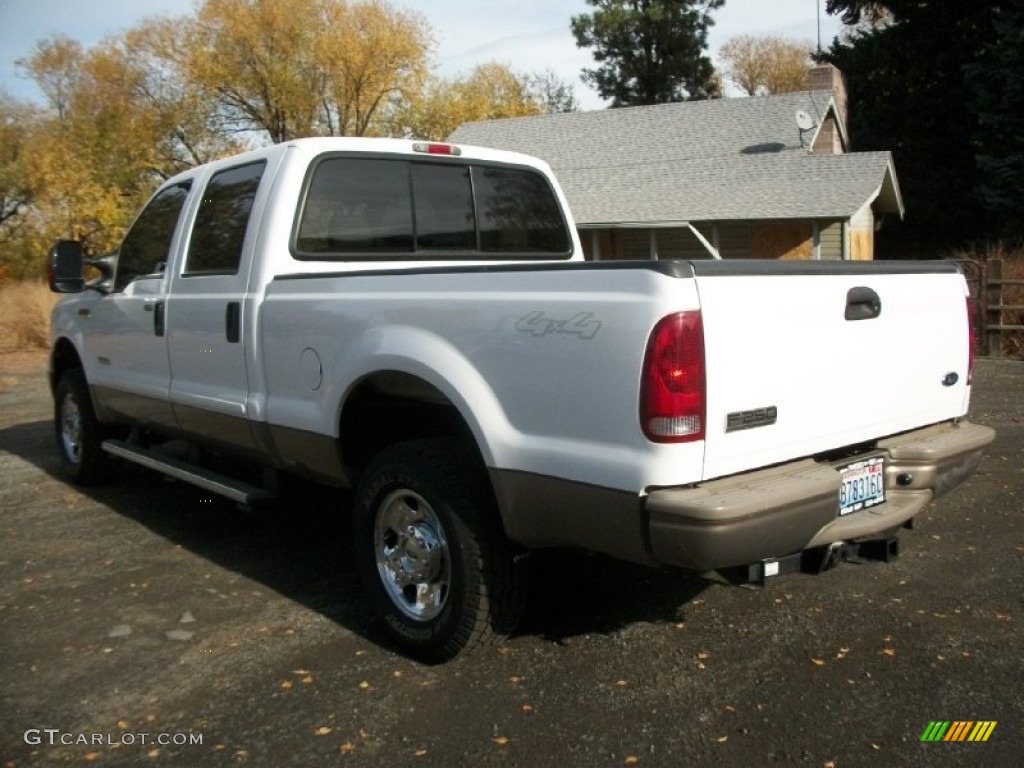 2005 F250 Super Duty XLT Crew Cab 4x4 - Oxford White / Tan photo #4