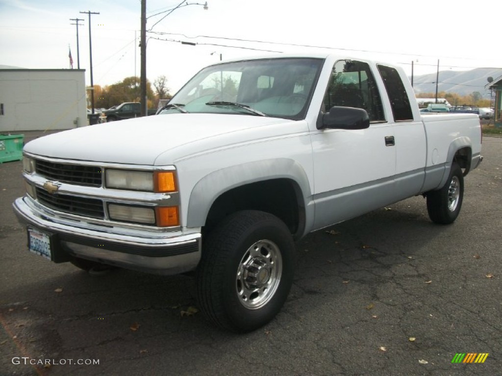 1997 C/K 2500 K2500 Extended Cab 4x4 - Olympic White / Gray photo #5