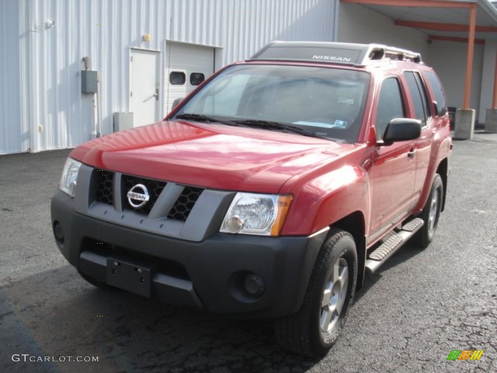2008 Xterra S 4x4 - Red Alert / Steel/Graphite photo #2