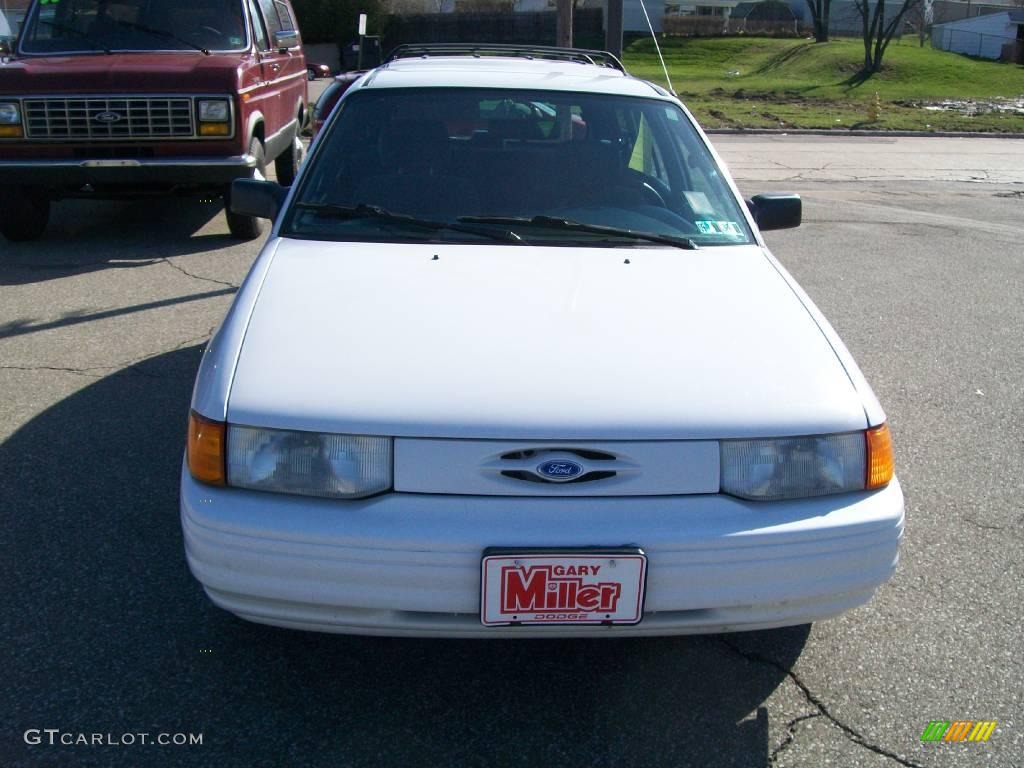 1996 Escort LX Wagon - Oxford White / Blue photo #9