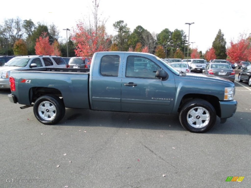 2007 Silverado 1500 LT Z71 Extended Cab 4x4 - Blue Granite Metallic / Light Titanium/Ebony Black photo #6