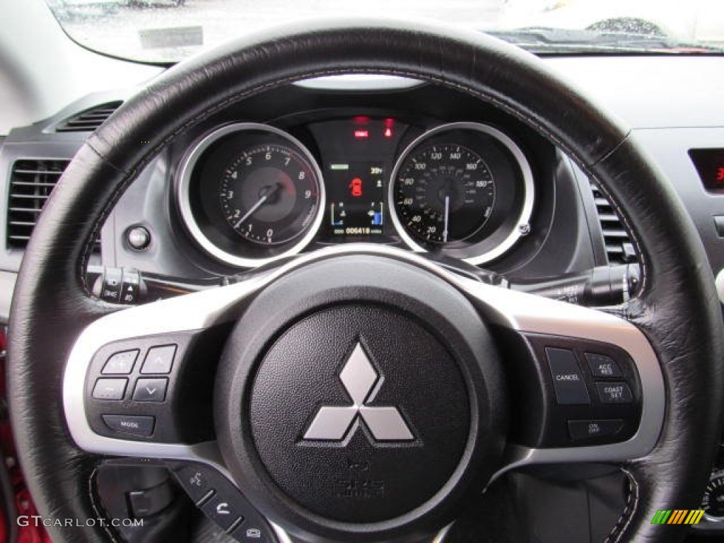 2012 Mitsubishi Lancer Evolution GSR Black Recaro Steering Wheel Photo #73071388