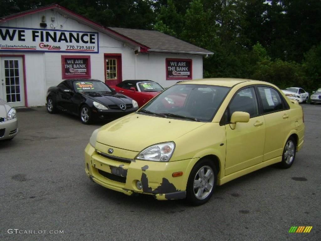 2003 Aerio GS Sedan - Electric Yellow / Gray photo #1