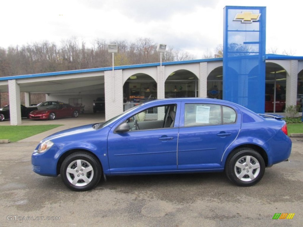 2008 Cobalt LS Sedan - Blue Flash Metallic / Gray photo #2