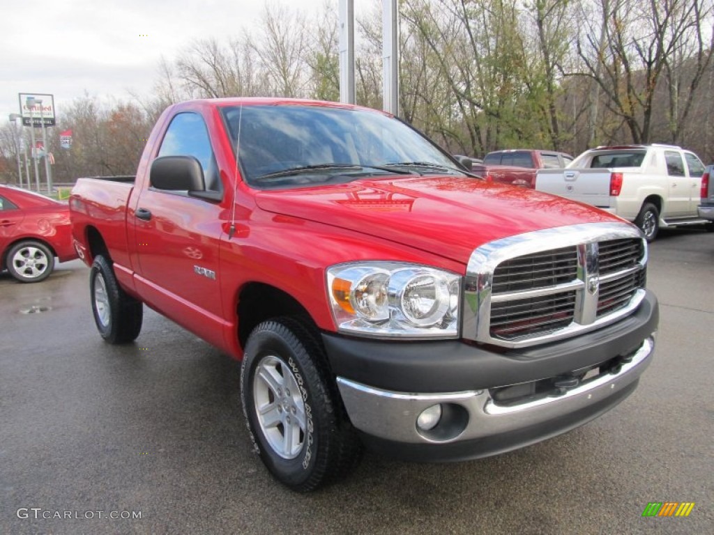 2008 Ram 1500 ST Regular Cab 4x4 - Flame Red / Medium Slate Gray photo #11