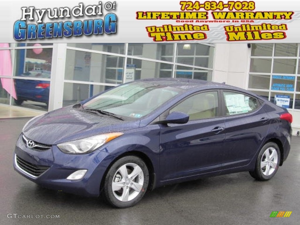 2013 Elantra GLS - Indigo Night / Beige photo #1