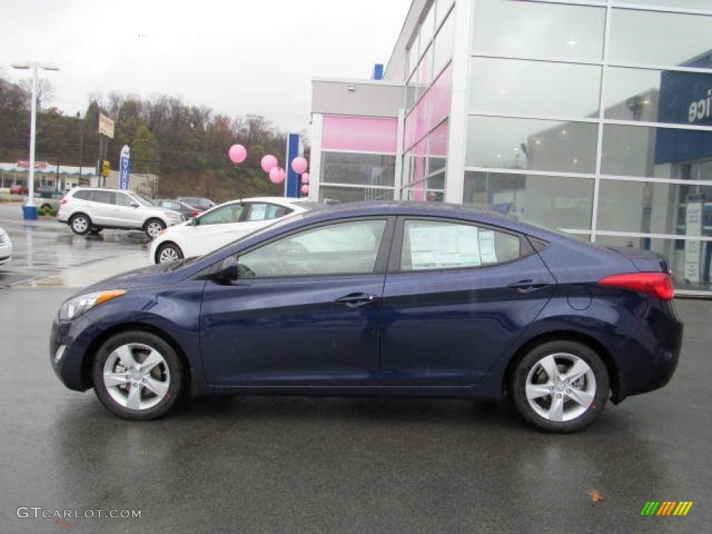2013 Elantra GLS - Indigo Night / Beige photo #2