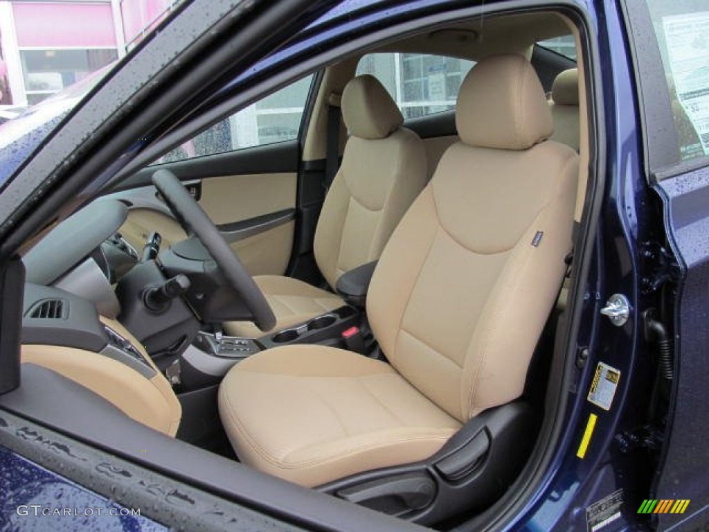 2013 Elantra GLS - Indigo Night / Beige photo #7