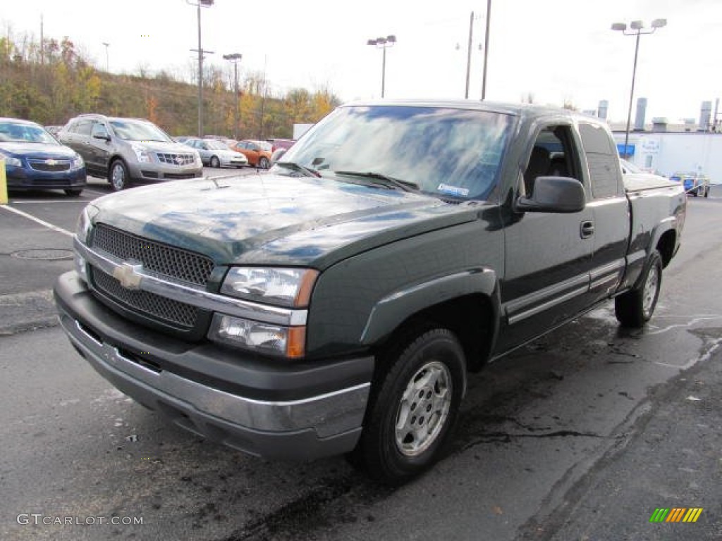 2003 Silverado 1500 LS Extended Cab 4x4 - Dark Green Metallic / Dark Charcoal photo #4