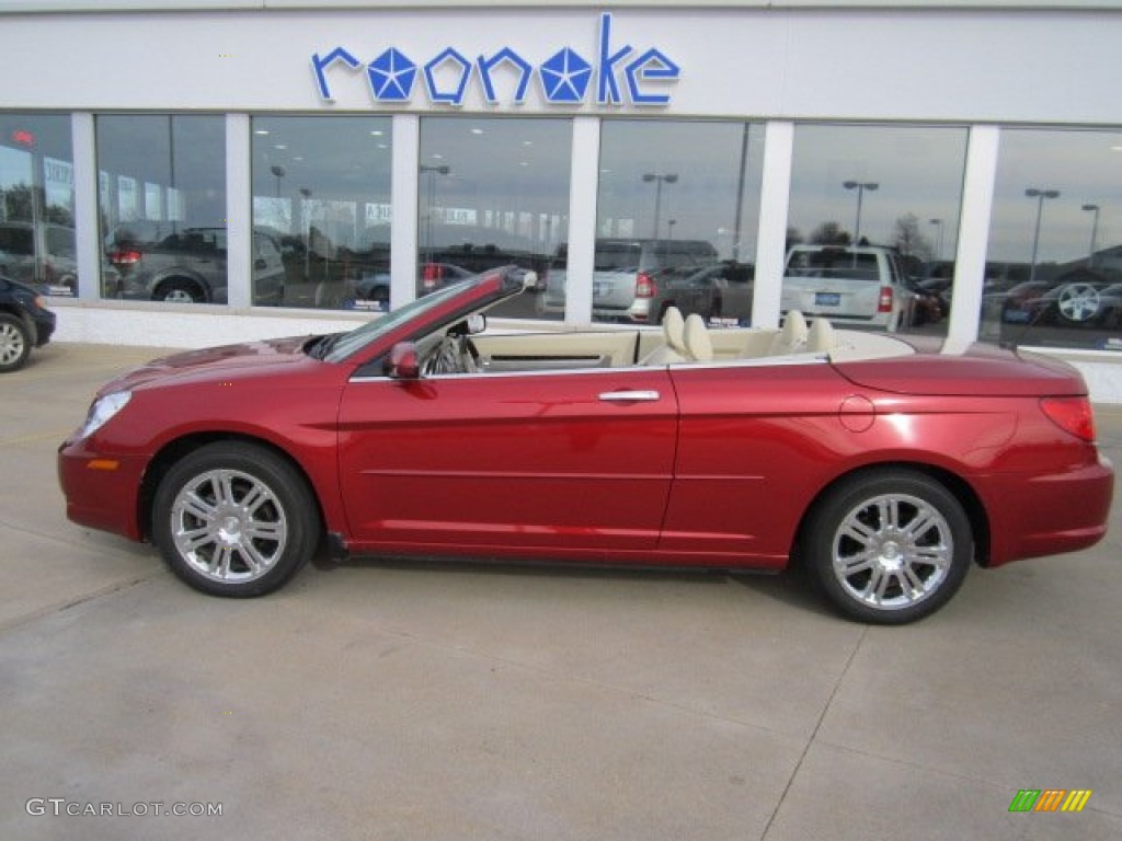 2008 Sebring Limited Hardtop Convertible - Inferno Red Crystal Pearl / Medium Pebble Beige/Cream photo #1