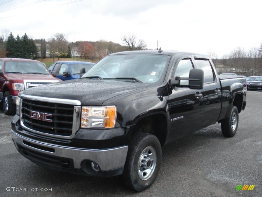 2009 Sierra 2500HD Work Truck Crew Cab 4x4 - Onyx Black / Dark Titanium photo #4