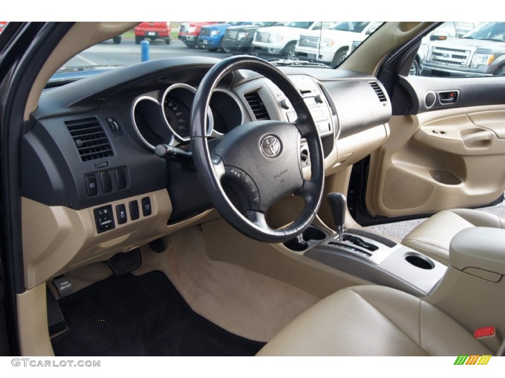 Sand Beige Interior 2010 Toyota Tacoma V6 SR5 Double Cab 4x4 Photo #73078896