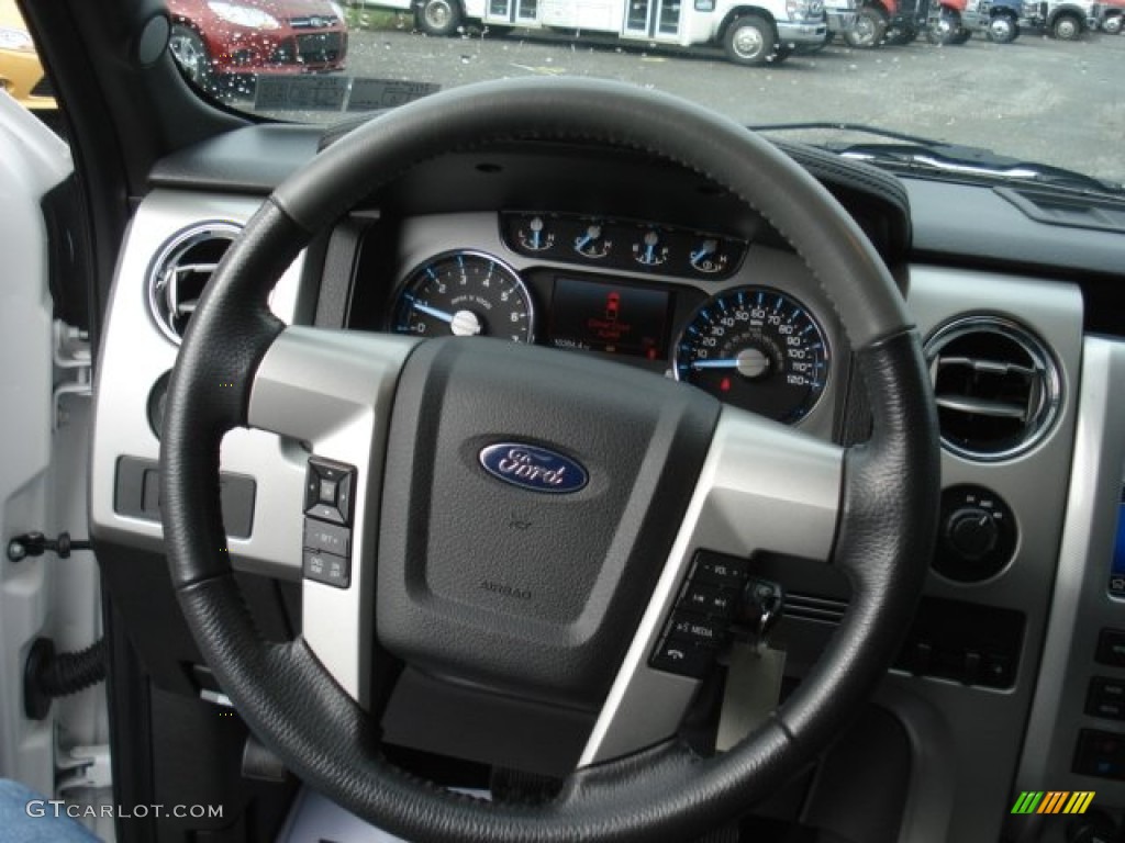 2011 Ford F150 Limited SuperCrew 4x4 Steel Gray/Black Steering Wheel Photo #73079253