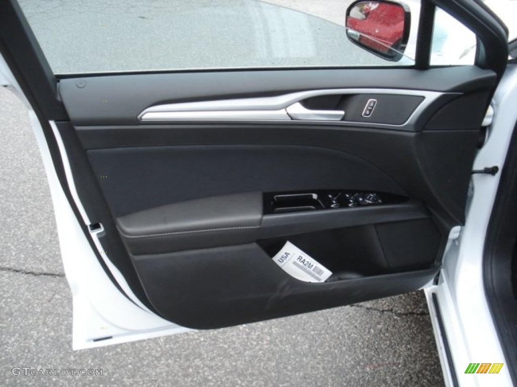 2013 Ford Fusion SE 1.6 EcoBoost Charcoal Black Door Panel Photo #73080397